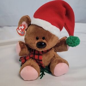 Ty Pooky Christmas Bear Garfield Beanie Buddies Plush Stuffed Animal 2005
